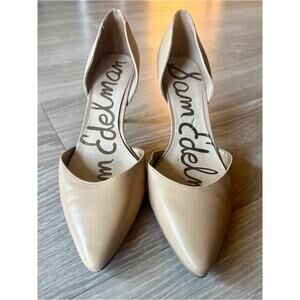 Sam Edelman Beige D'Orsay Pointed-Toe Heels